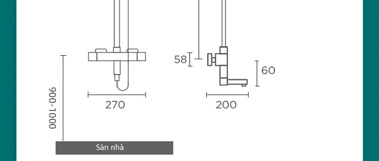 Bộ sen tắm bằng đồng cao cấp DL6006/8