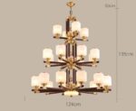 Đèn chùm thả trần đồng thau kiểu cổ điển ZQ7519.124.135