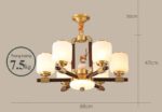 Đèn chùm thả trần đồng thau kiểu cổ điển ZQ7519.68.47