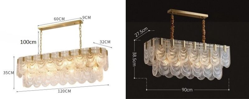 Đèn chùm thuỷ tinh khung hợp kim đồng kiểu Pháp ZS3027A 6