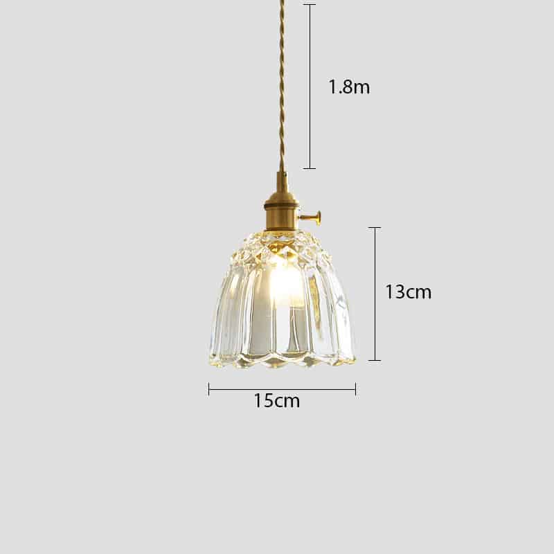 Đèn thả thuỷ tinh chân đồng nguyên chất XL6932A 13