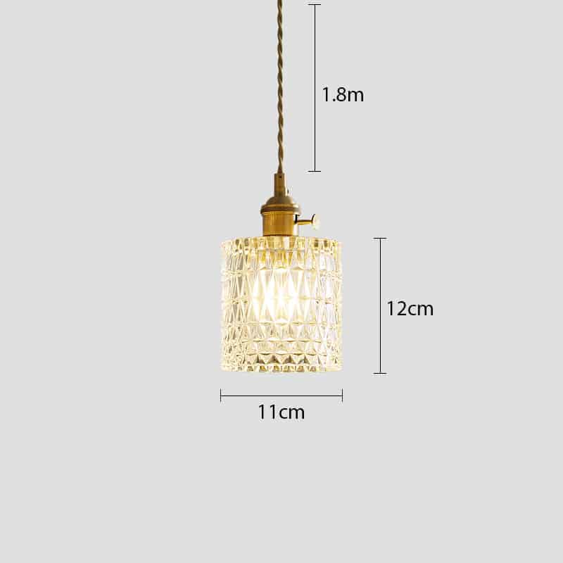 Đèn thả thuỷ tinh chân đồng nguyên chất XL6932A 11