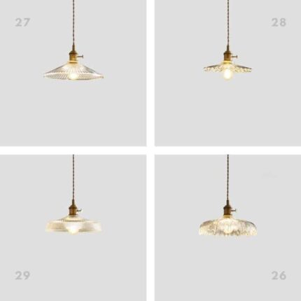 Đèn thả bằng đồng nguyên chất bầu chụp thuỷ tinh XL6932D
