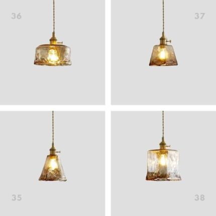 Đèn thả bằng đồng nguyên chất bầu chụp thuỷ tinh XL6932F