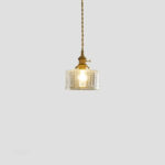 Đèn thả trần thuỷ tinh kiểu rustic đế đồng XL6932G