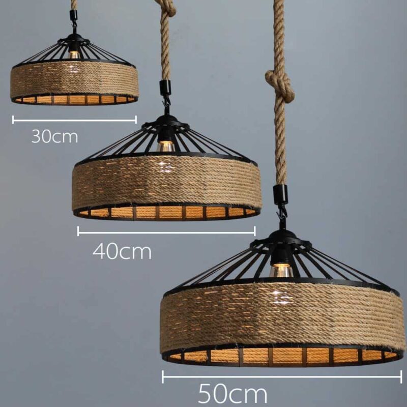 Đèn thả trần lồng úp dây gai phong cách công nghiệp retro XL3914 6