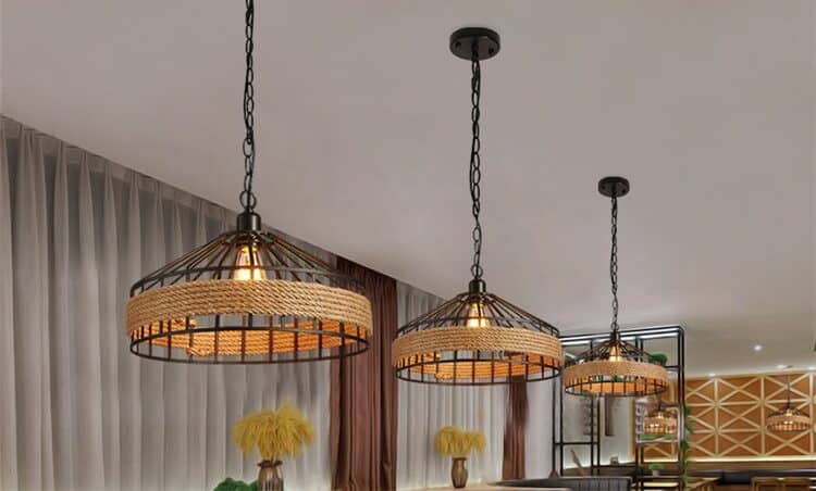 Đèn thả trần lồng úp dây gai phong cách công nghiệp retro XL3914 26