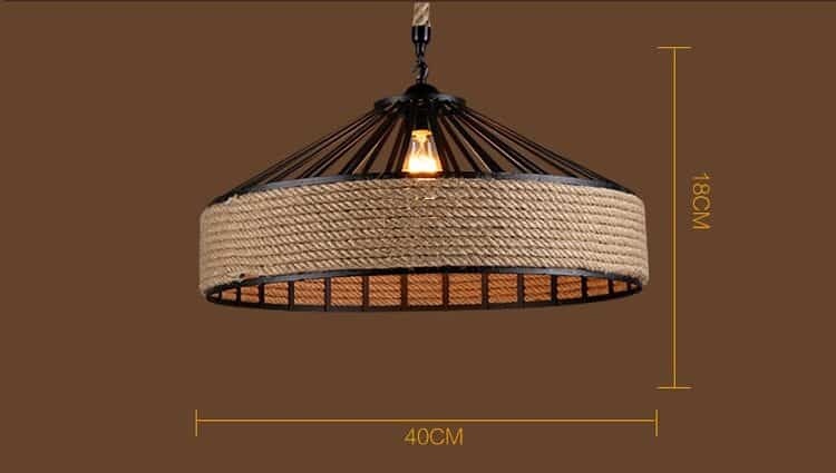 Đèn thả trần lồng úp dây gai phong cách công nghiệp retro XL3914 28
