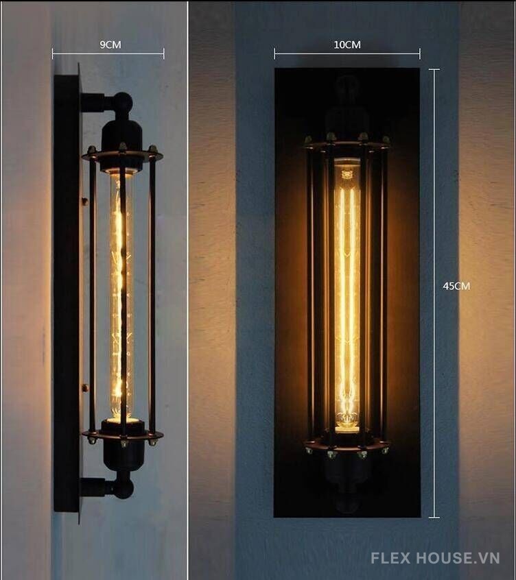 Đèn tường decor phong cách industrial thép không gỉ XL1303