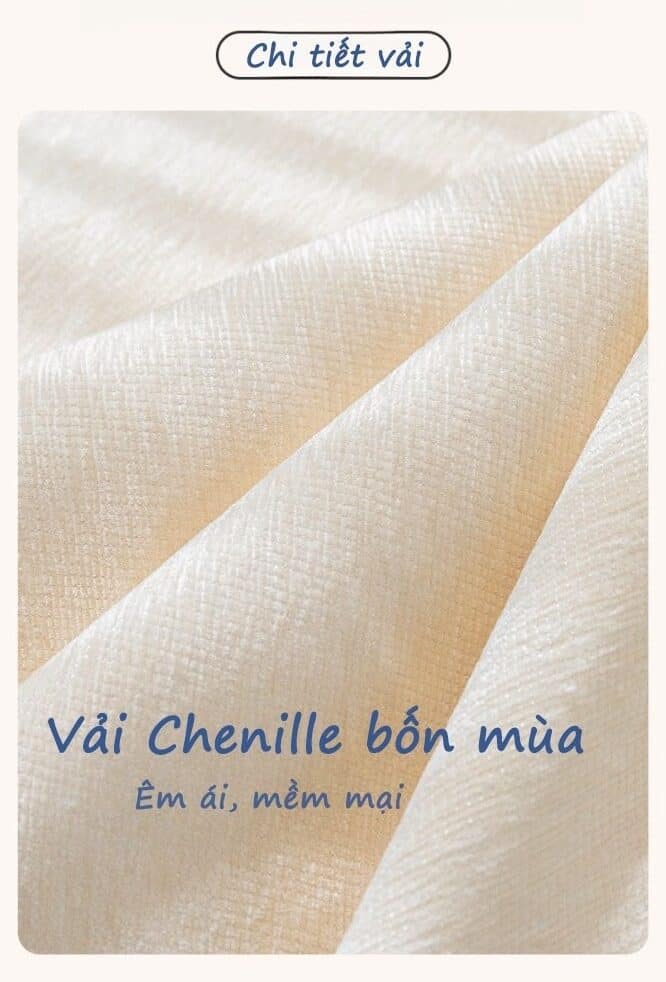 Drap bọc ghế sofa Chenille trơn viền ren thỏ túi YY1801 16