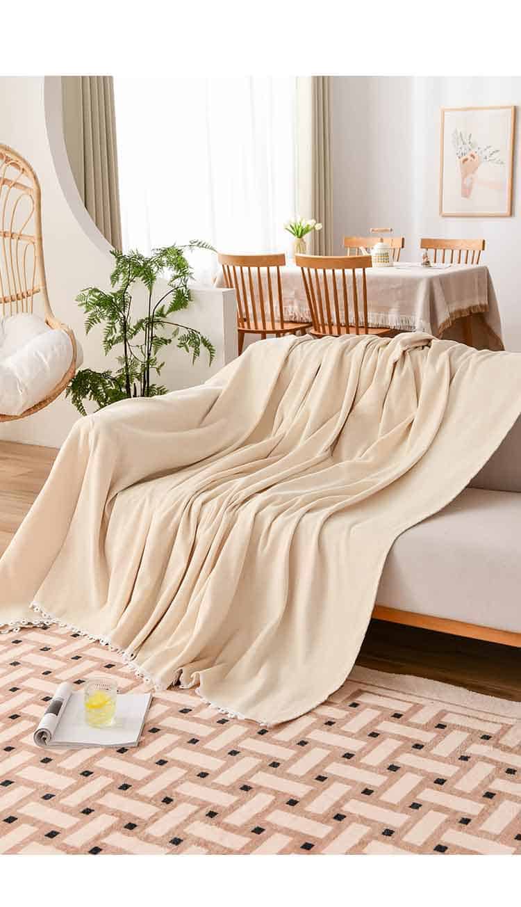 Drap bọc ghế sofa Chenille trơn viền ren YY1502 13