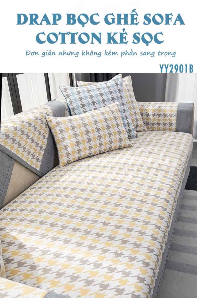 Drap bọc ghế sofa cotton kẻ sọc YY2901B 7