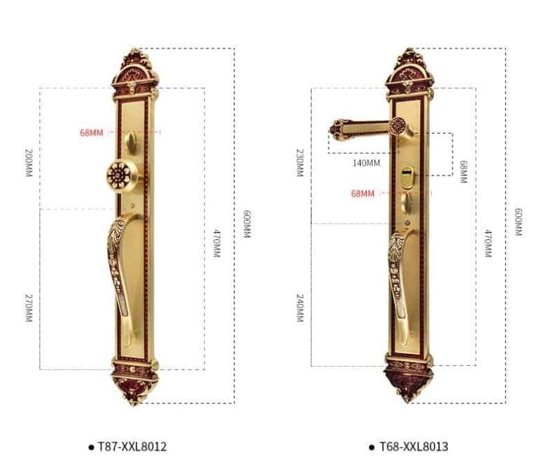 Khóa cửa chính cho biệt thự bằng đồng T87-XXL8012 10