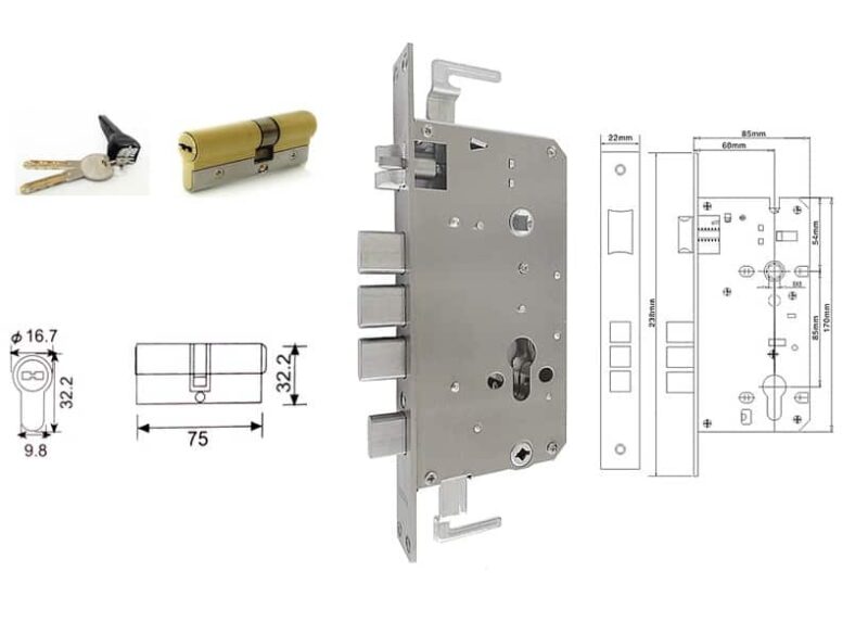 Khóa cửa đại sảnh cổ điển bằng đồng T68-XL9023 5