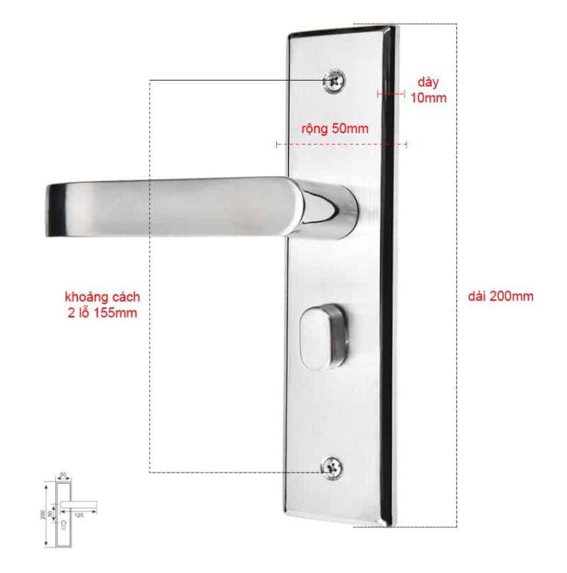 Khoá cửa inox cho phòng ngủ, phòng khách hiện đại FG-513 8