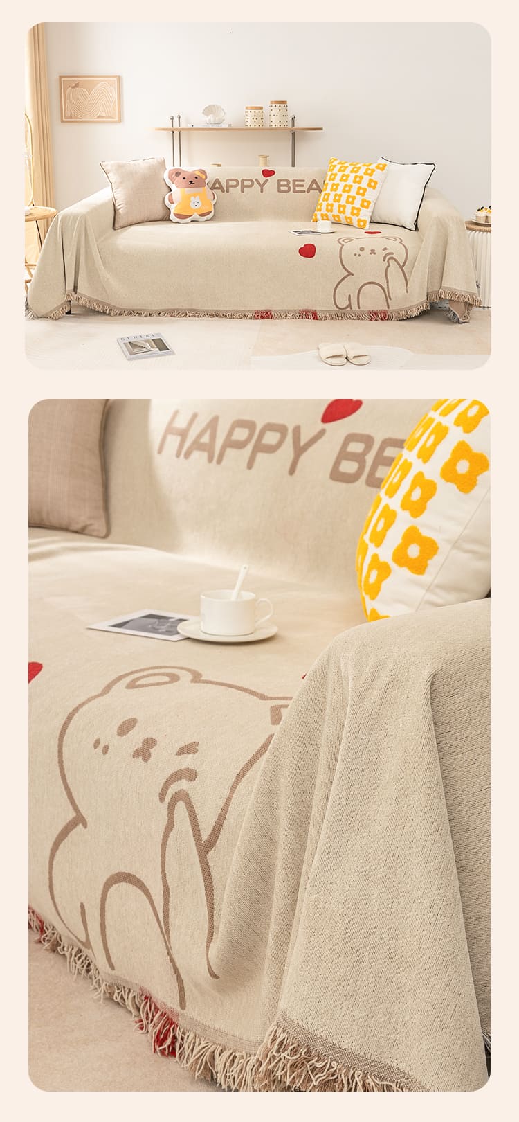 Tấm phủ ghế sofa Happy Bear YY1301 8