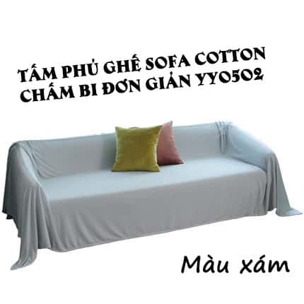 Tấm phủ ghế sofa cotton chấm bi đơn giản YY0502 3