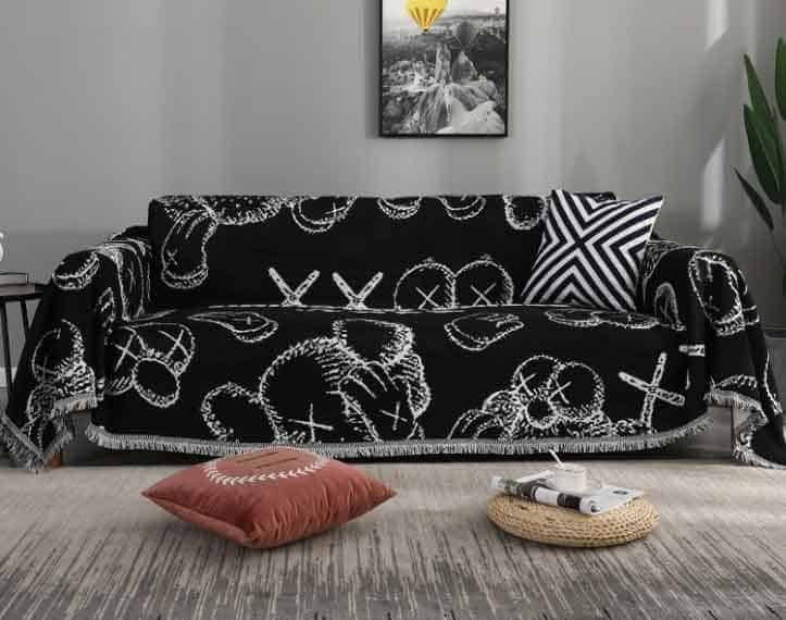 Tấm phủ ghế sofa cotton hiện đại hình Kaws YY1501 3