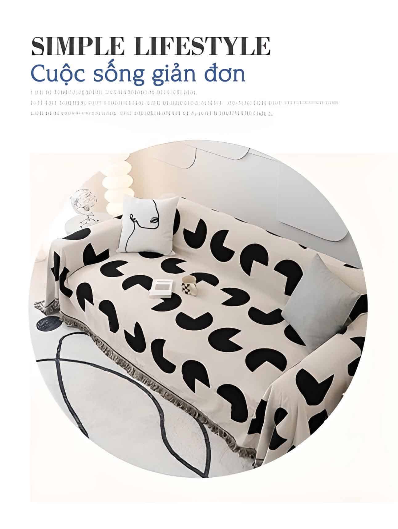 Tấm phủ ghế sofa cotton hình học sáng tạo YY0706 11