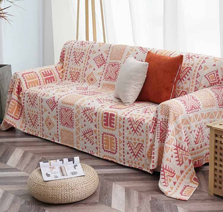 Tấm phủ ghế sofa cotton hoạ tiết thổ dân YY1401 17