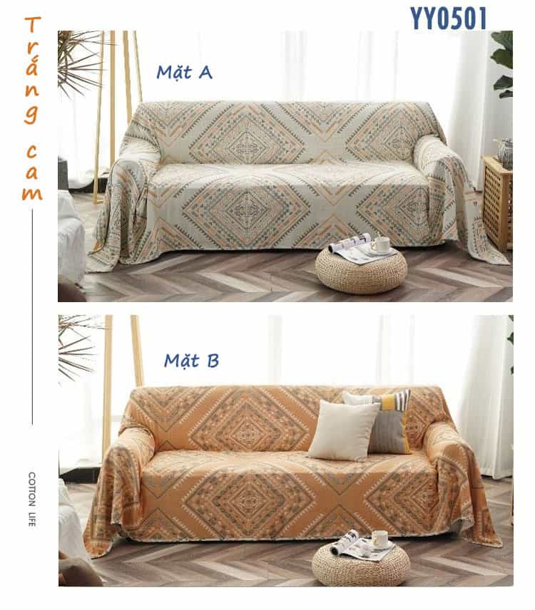 Tấm phủ ghế sofa hoạ tiết hình thoi YY0501 5