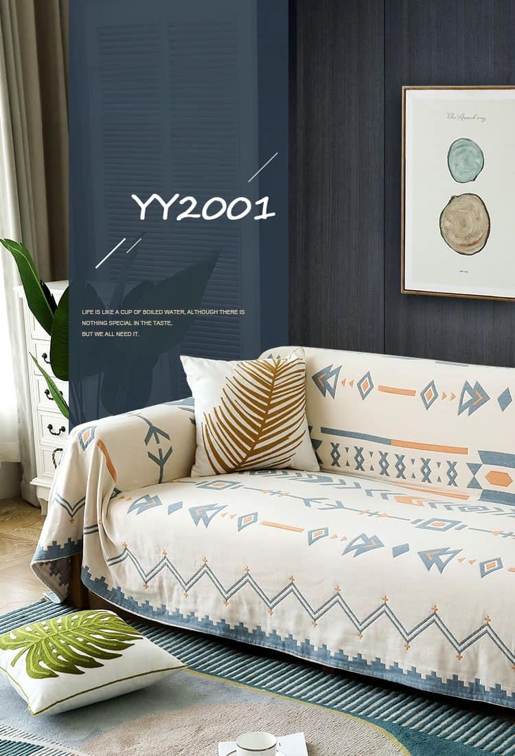 Tấm phủ sofa cotton hoạ tiết cách điệu YY2001A 20