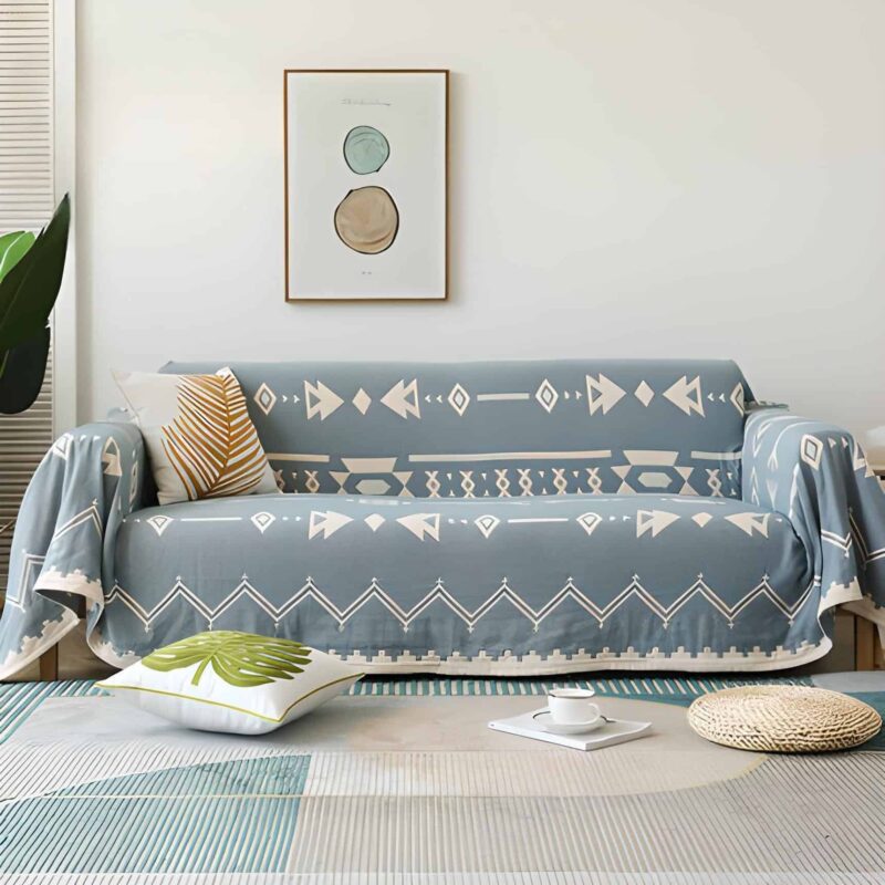 Tấm phủ sofa cotton hoạ tiết cách điệu YY2001A 2