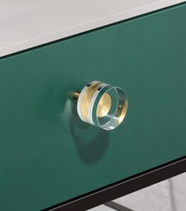 Tay nắm tủ pha lê đế bằng đồng hình trụ trong suốt và đen YSL5315