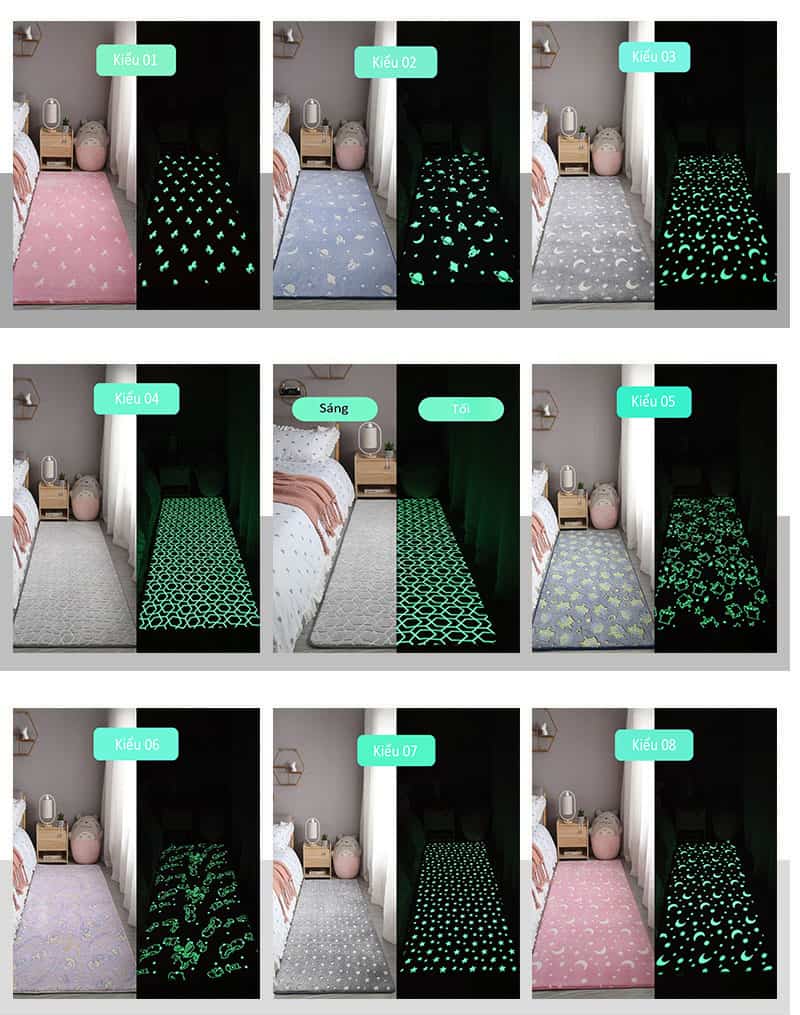 Thảm trải sàn phòng ngủ dạ quang phát sáng cho bé TBD9605 17