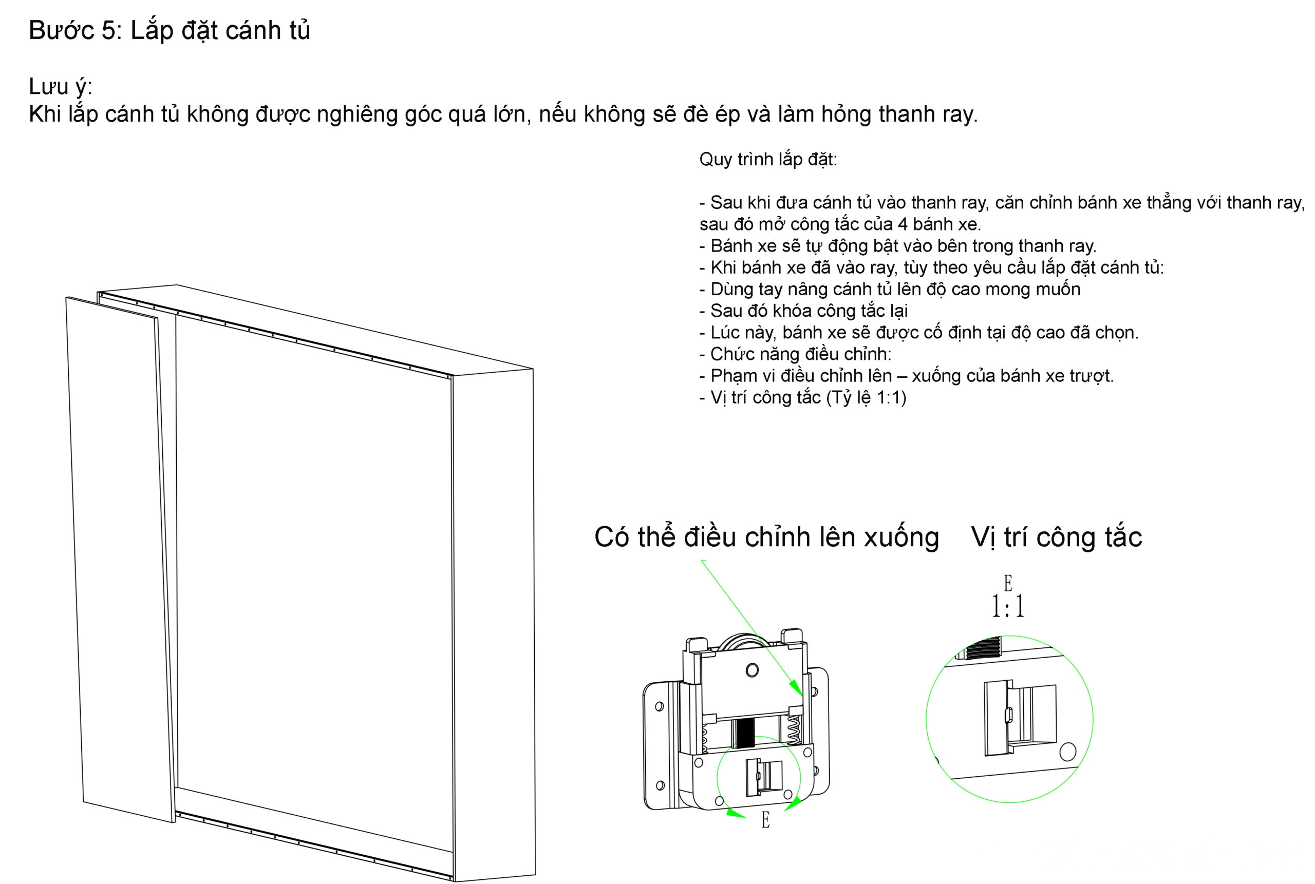 Bộ ray trượt cửa lùa trùm ngoài giảm chấn hai đầu BTC-YG209 14 Bộ ray trượt cửa lùa trùm ngoài giảm chấn hai đầu BTC-YG209 5