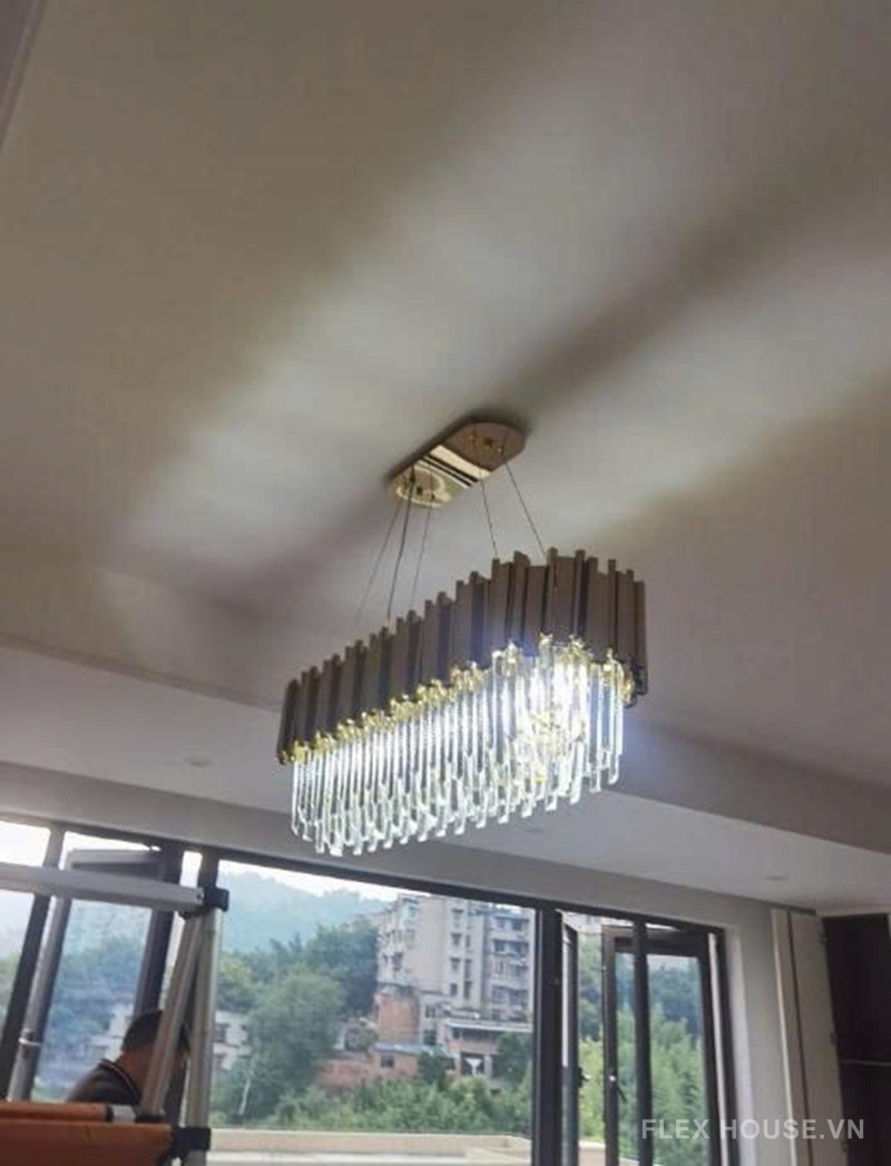 Đèn chùm pha lê hình bầu dục kiểu Bắc Âu DIF6273BD 7 Hình ảnh thực tế mẫu DIF6273BD.100