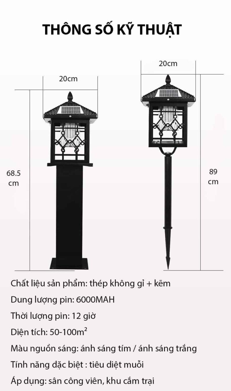 Cột đèn sân vườn chống nước, côn trùng cao cấp AL6744 10