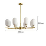 Đèn thả trần bằng đồng chùm trứng thuỷ tinh mờ ZQ7323.88.29