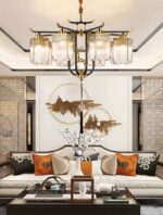 Đèn thả trần bằng đồng hình hươu hoang dã ZQ0418 (9)