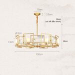 Đèn thả trần bằng đồng khung tranh khảm trai xếp vòng ZQ3857.100.55