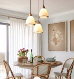 Đèn thả trần bằng đồng phễu thuỷ tinh mờ ZQ1796