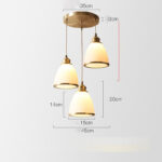 Đèn thả trần bằng đồng phễu thuỷ tinh mờ ZQ1796.B