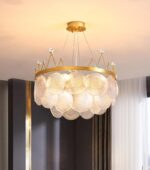 Đèn thả trần bằng đồng vương miện cánh pha lê tròn ZQ3163