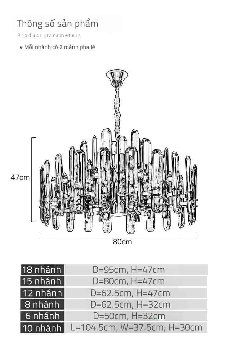 Đèn thả trần pha lê cao cấp sang trọng ZQ7022 24