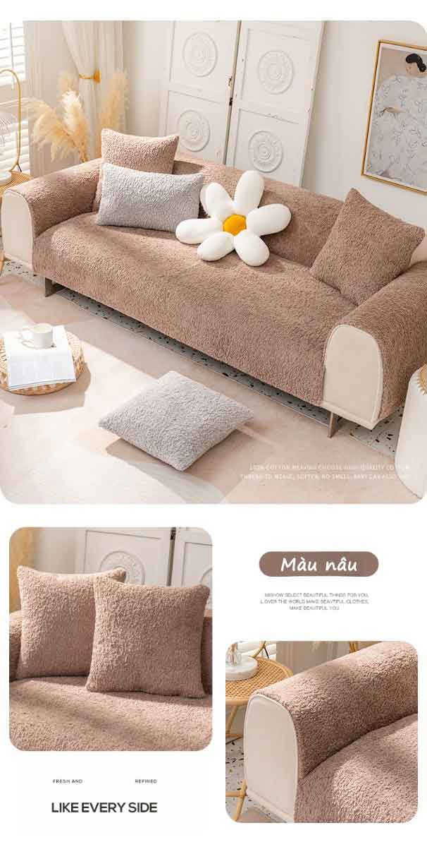 Drap bọc ghế sofa lông nhung ấm áp đơn giản YY2108 16