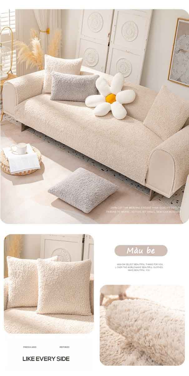 Drap bọc ghế sofa lông nhung ấm áp đơn giản YY2108 17