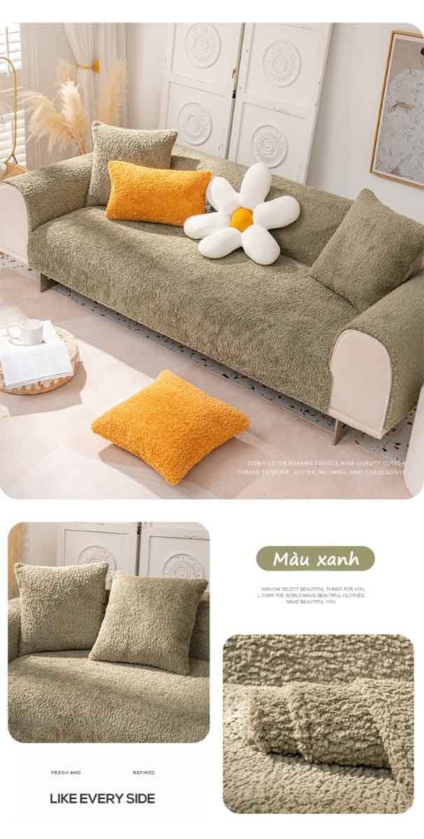 Drap bọc ghế sofa lông nhung ấm áp đơn giản YY2108 18