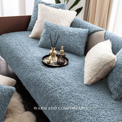 Drap bọc ghế sofa lông nhung dạng xoăn màu YY2301 5