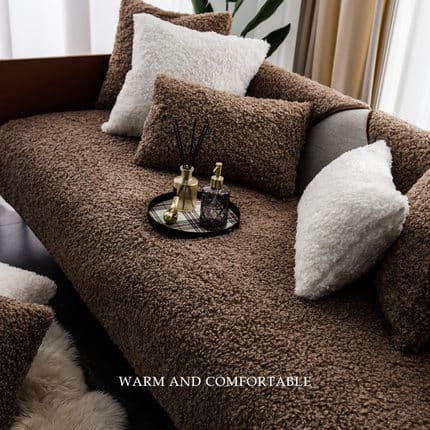 Drap bọc ghế sofa lông nhung dạng xoăn màu YY2301 7