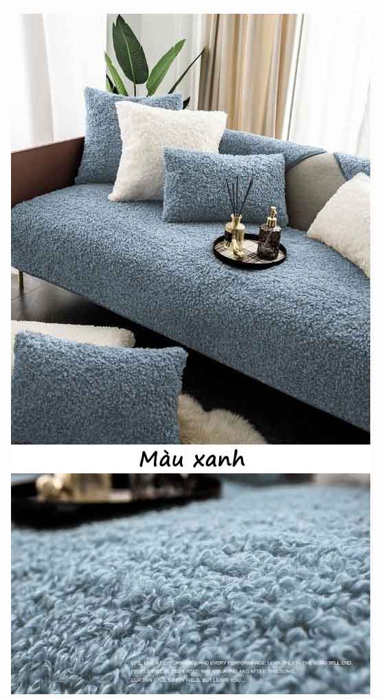 Drap bọc ghế sofa lông nhung dạng xoăn màu YY2301 18
