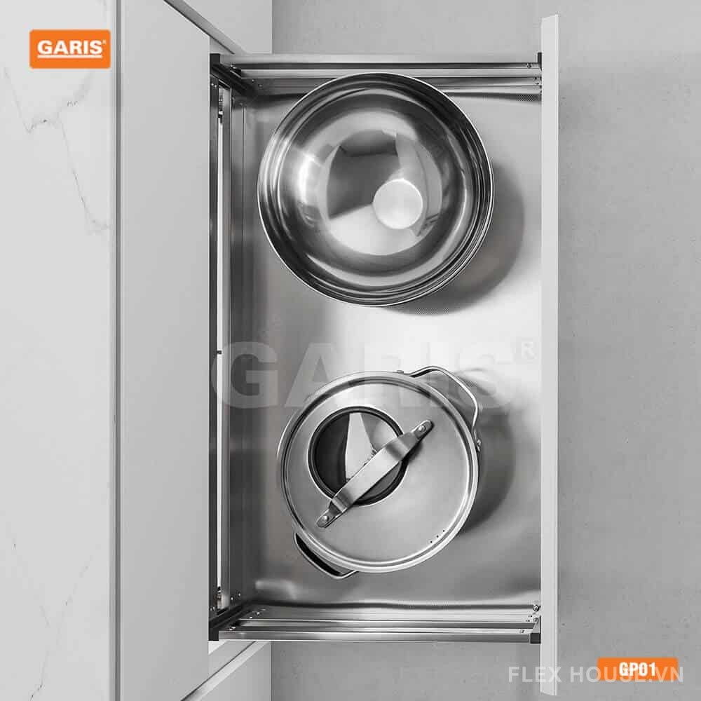 Giá xoong nồi inox hộp cánh kéo Garis GP01.600-900 giá tốt