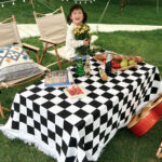 Khăn trải bàn picnic dã ngoại sọc caro năng động YY2405Y