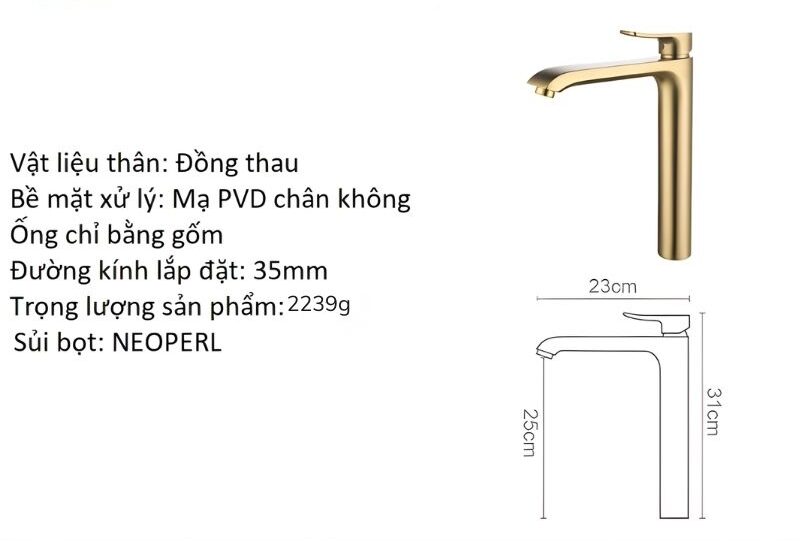 Vòi lavabo nóng lạnh thân cao bằng đồng mạ PVD DL8002A 13 Vòi lavabo nóng lạnh thân cao bằng đồng mạ PVD DL8002A 15