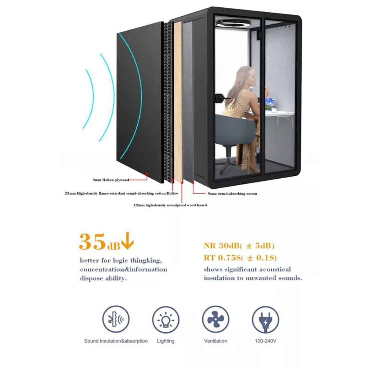 Phòng họp cách âm tiêu âm cho văn phòng QPB.M1500