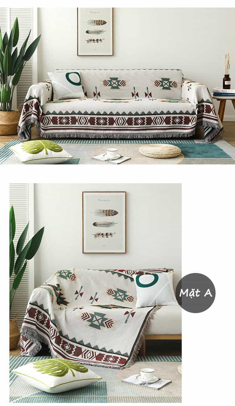 Tấm phủ ghế sofa Chenille hoa văn độc đáo YY2304 5